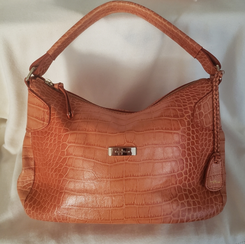Cole Haan Handbag Leather Croc Embossed - Rare